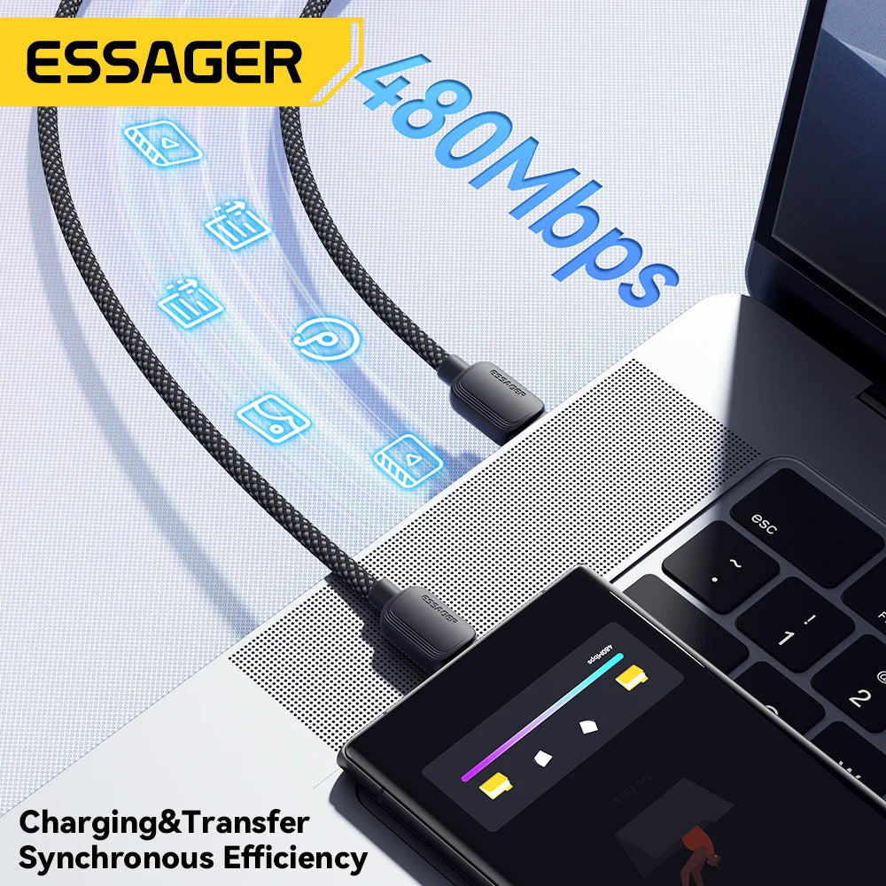 Essager 100W USB-C to USB-C braided fast charging cable